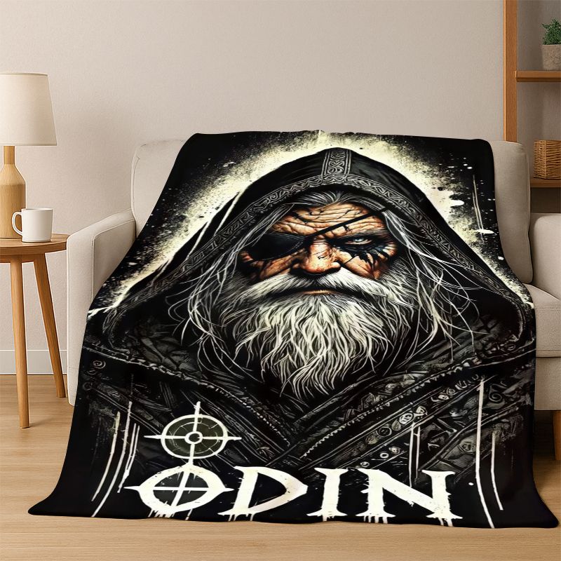 Viking WarriorSymbol Valknut Nordic Valhalla Flannel Blanket Soft Warm Throw Blanket for Bedroom Living Room Bed Travel Camping