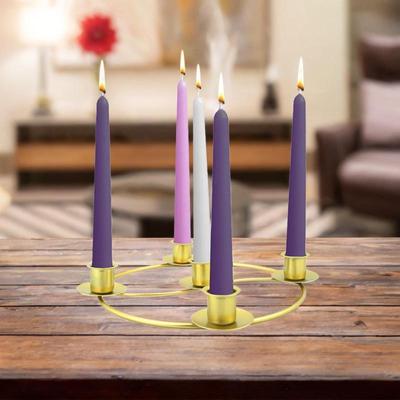 Bougeoir en forme d'anneau de l'Avent, couronne, ornement de bureau, chandelier en métal pour chambre à coucher, Noël