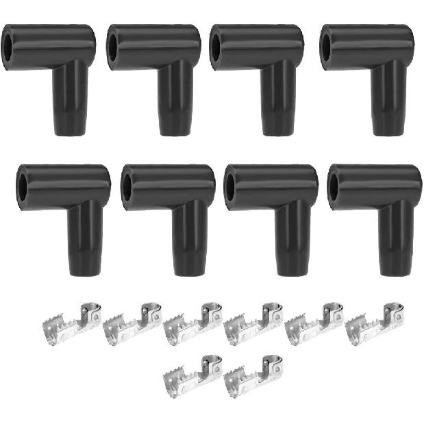 Coil Boot Terminal Kit 90 Degree Boots HEI Distributor Spark Plug Ignition Wire 6Mm 7Mm 8Mm 9Mm 10Mm (Pack Of 8), Spark Plug Wire Terminals, Spark