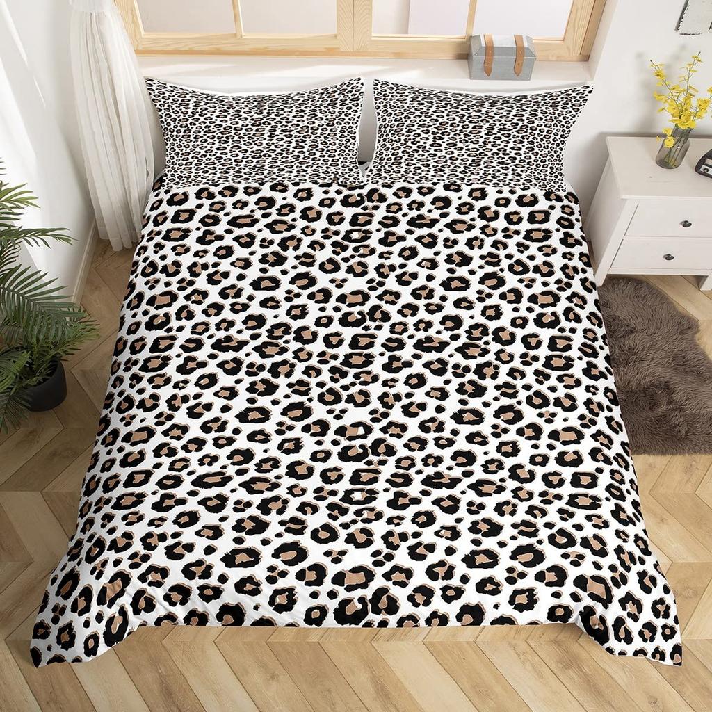 Comforter Leopard Pattern Animal Print Cheetah King Bedding Set For Kids Man And Woman Luxury Comforter Bedroom Decor