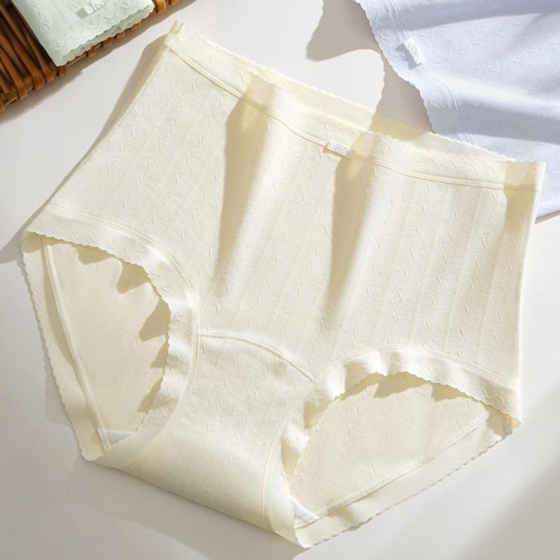 Women's Summer Jacquard Cotton Non Scratch 10A Antibacterial Extended Crotch Waist Triangle Briefs