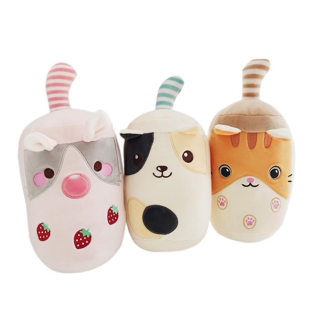 2450Cm Kawaii Family Milk Bubble Tea Cup Plush Toy Cute Animal Peluche Fruits Flavor Drink Shaped Hug Pillow Kids Home Decor