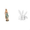 Blessed Lady Mary Bunny Figurine Decorative Resin Sculpture Modern Office Desk Ornament Jesus Animal