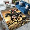 Knight On Horse Portrait Rug Ideal for Reading Room, Multi-purpose Office Chair Sofa Carpet, Anti-slip Printed Home Area Rug
