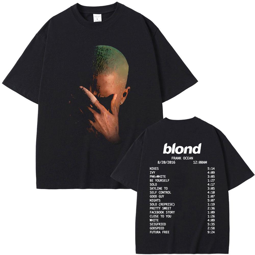Rapper Frank Fashion Vintage Graphic T-shirts Men Women Ocean Hip Hop Trend T Shirts Blond Oversized T-shirt Man Cotton Tshirt