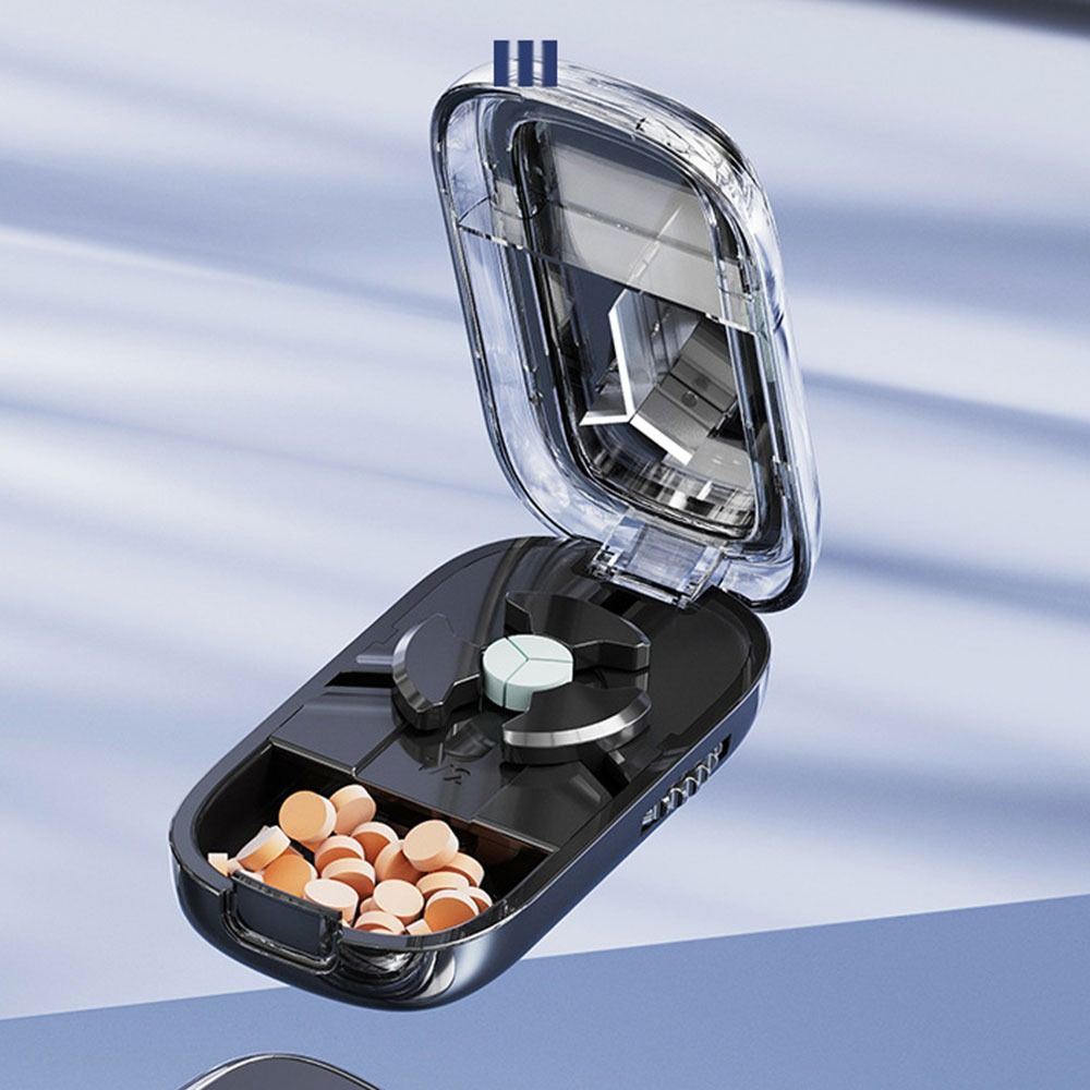 Drug Tablet Three Part Pill Cutter Divider Organizer Crusher Pill Cutter  for Small or Large Pills