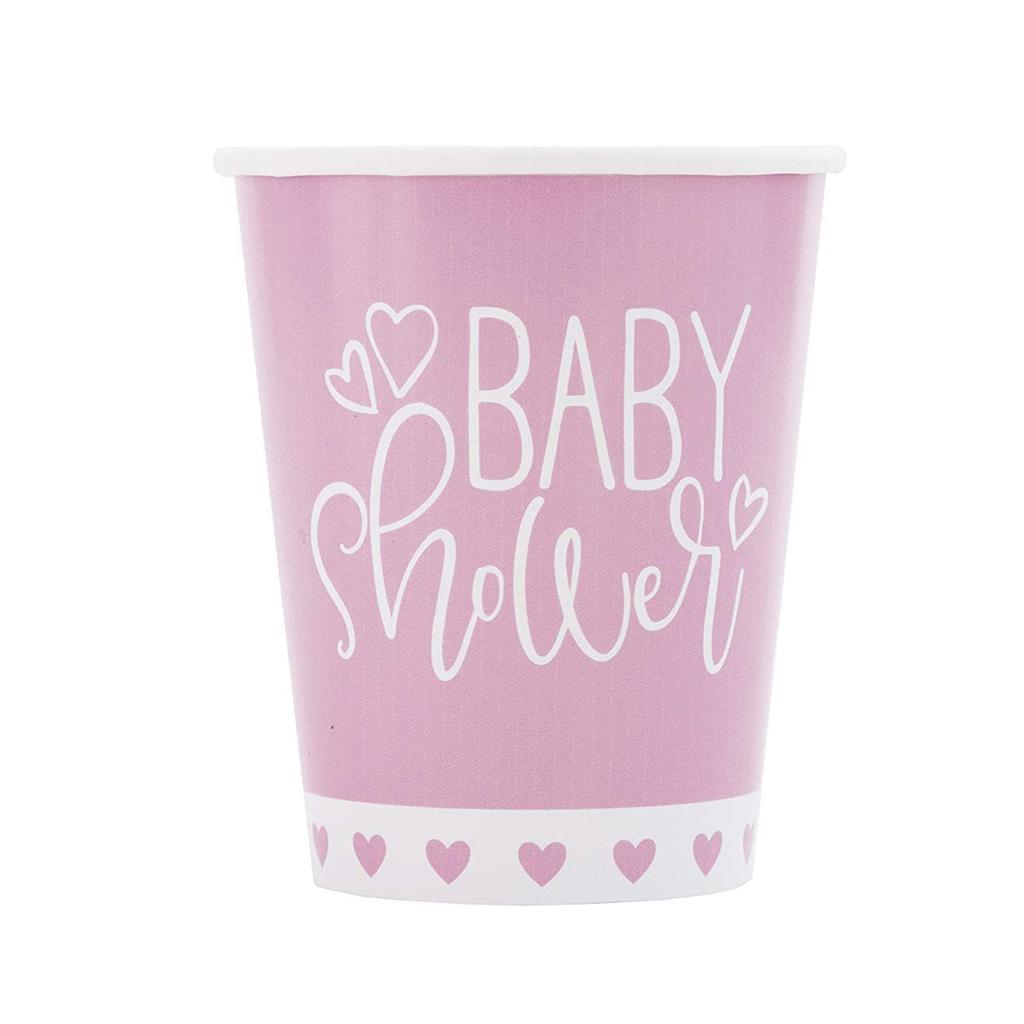 Unique Party Paper Hearts Baby Shower Party Cups (Pack of 8)