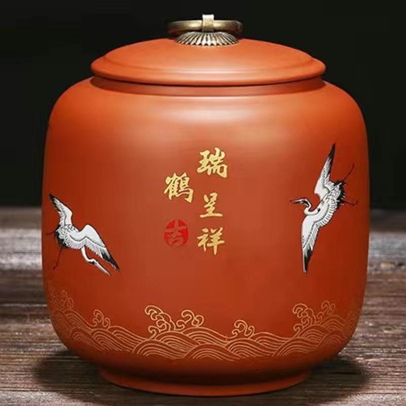 

Nut Coffee Moisture-proof Jars Antique Purple Clay Tea Caddy Spice Airtight Container Home Storage Cans Candy Coffee Storage Jar