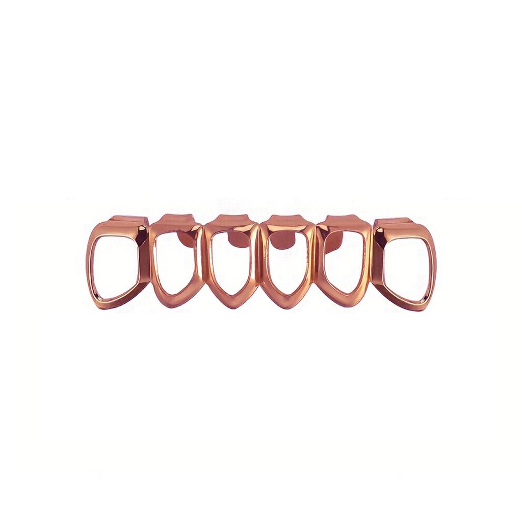 European Six-Tooth & Four-Tooth Hollow Fangs with Flat Teeth Hip Hop Grill Set