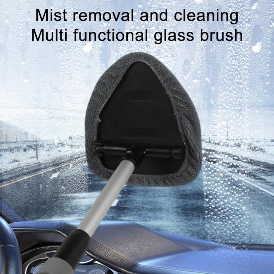 Cleaning Brush with Telescopic Handle 26-41cm Multi-Functional Microfiber Car Window Cleaner for Defrosting Defogging Soft Lint-Free Head Non-Slip