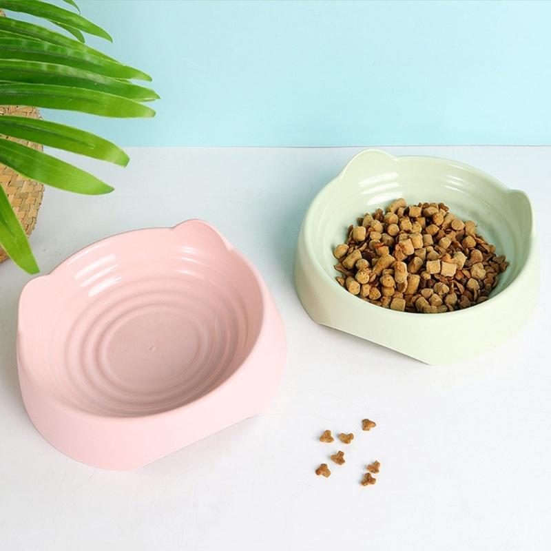 Pet Food Bowl 3-D Cat Ear Dog Food Bowl Pet Feeding Bowl Dog Food Storage Bowl Anti-Skid Stable Base Dogs Pet Dishware