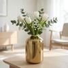 Metal Flower Vase for Home Decor Bedroom Living Room Office Wedding | Table Decorative Item for Festivals Birthday Gold (Flower Not Included, Modern)