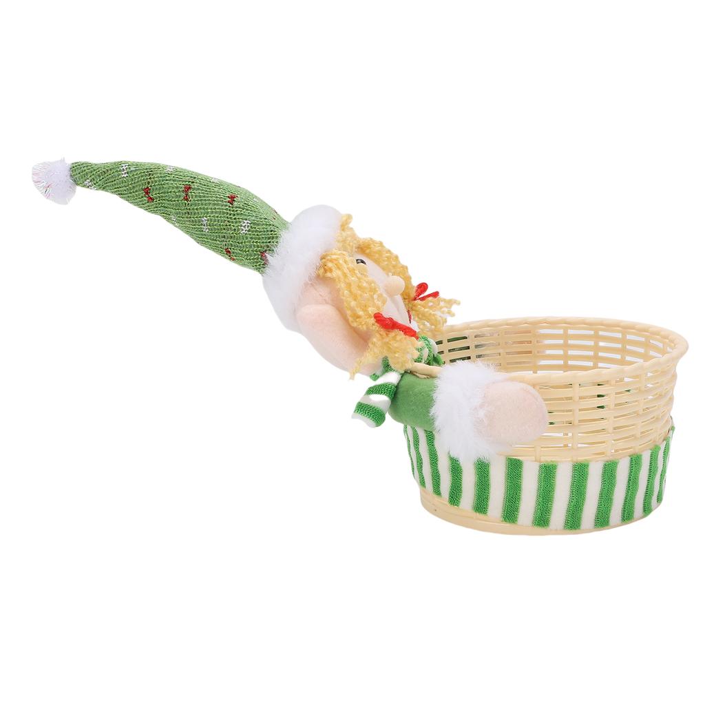 Xmas Basket Dish Bowl Xmas Snack Dried Fruits Nuts Storage Holder for Table Desk Decoration