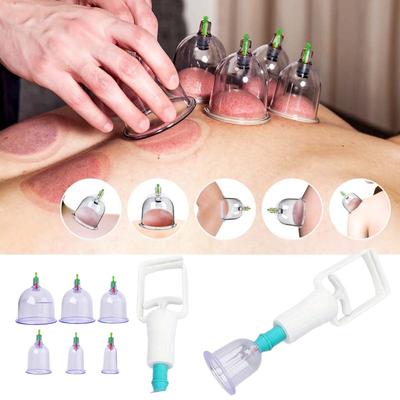 6/12 stuks Aspirerende Cupping Apparaat Huishoudelijke Vacuüm Cupping Set voor Lichaamsmassage Ontspanning Handmatige Zuignap Kit Gezondheidscadeaus