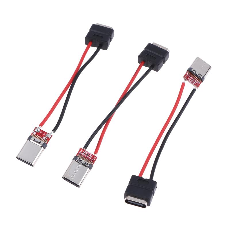 1/3Pcs 3A 5V Usb Female Base Type-C Socket And Female Usb Male Charging Socket Power Socket With Cable Connector