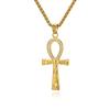 Ancient Egyptian Anka Titanium Steel Cross Necklace Niche Literary Personality Body Protection Pendant Sweater Chain