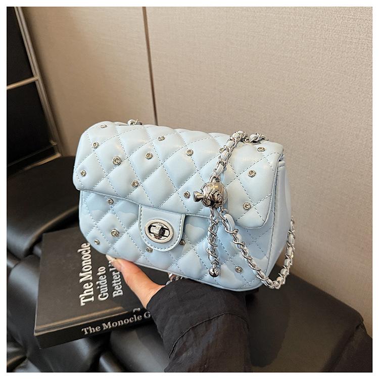 New Fashionable Versatile Chain Small Square Bag Summer Rhombus Shoulder Messenger Bag Women