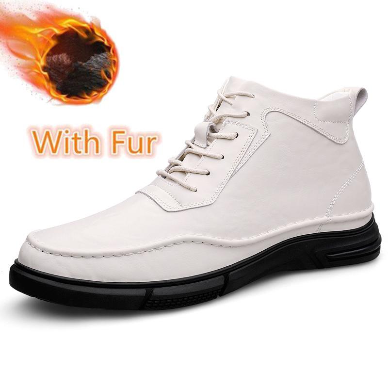 

Genuine Leather Men s High Top Shoes High Quality Male Ankle Boots Fashion Outdoor Men Lace Up Botas Non-Slip Motorcycle Boots 37