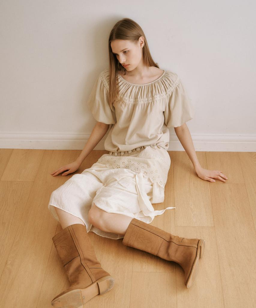 OURO Sandy Tie Skirt [ Cream ]
