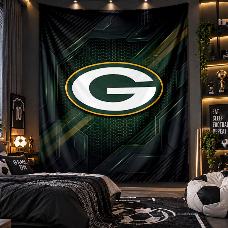 Wall Hanging Tapestry Green Bay Packers Print Cloth for Living Room Bedroom Home Decor