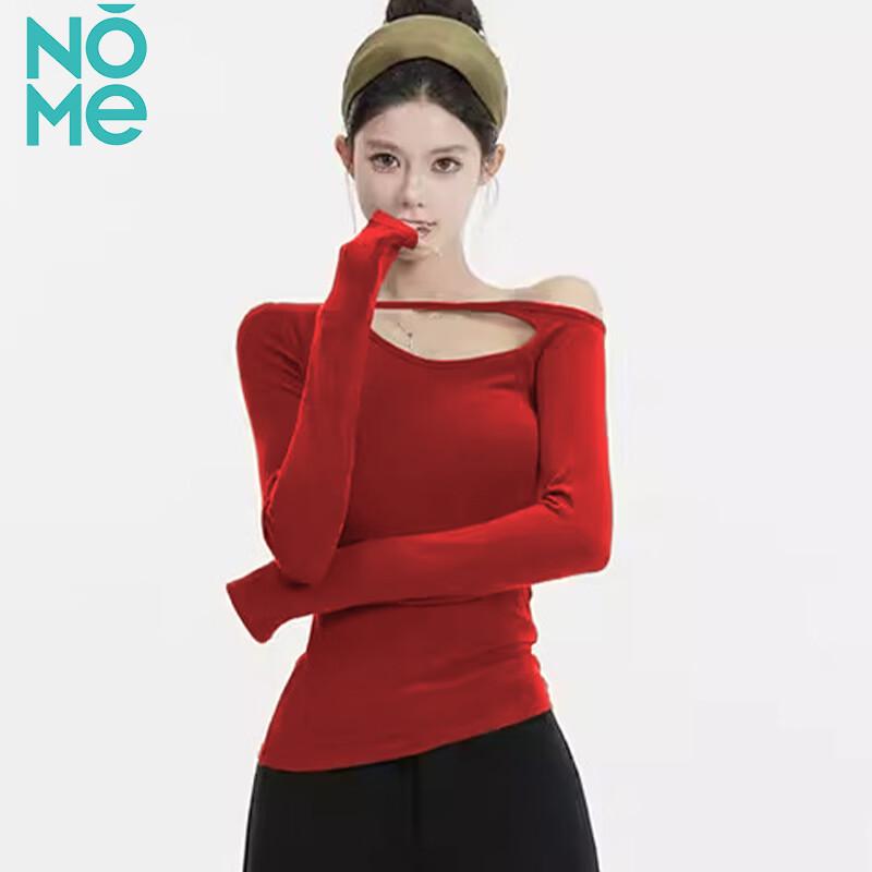 NOME Women s Off-Shoulder Oblique Collar Long Sleeve Top XL
