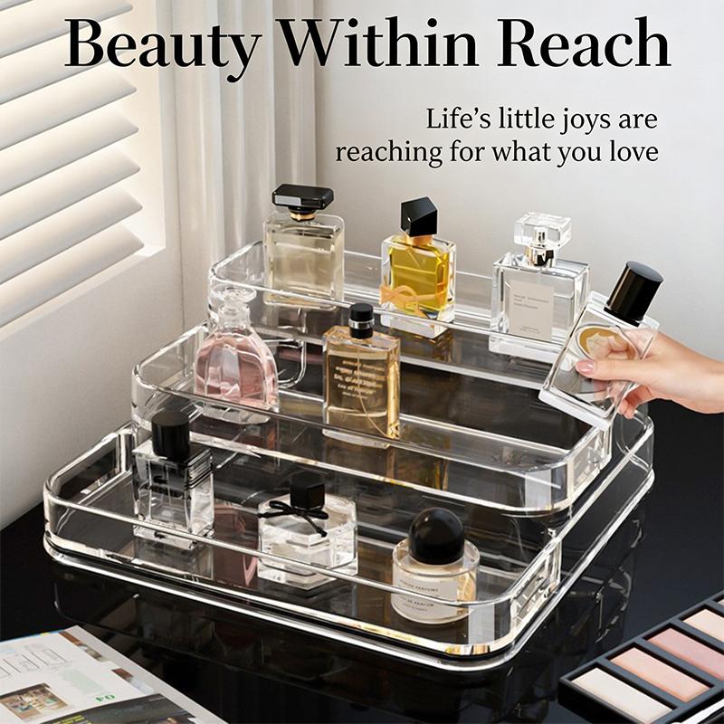 Make Up Organizer Multi-Layer Desk Skin Care Organizer Cosmetic Storage Box Perfume Organizer Transparent Step Display Stand