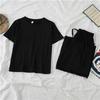 Women's 2025 Korean Style Casual Summer Sportswear Set: Short Sleeves & Wide-Leg Pants Two-Piece