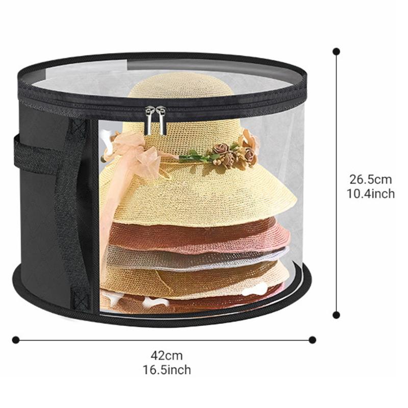 New Hat Box Convenient Round Travel Hat Box Organizer Wear-Resistant Hat Organizer Hat Storage Organizer
