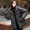Large twill hooded cotton-padded clothes women's belt waist medium and long distribution physical stall