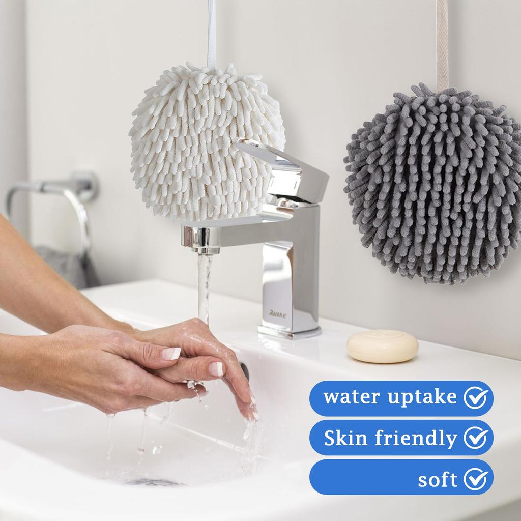 Hand Towel Ball Hanging Hand Towel Kitchen Thickened Absorbent Quick Dry Bathroom Cute Wipes With This Innovative Bathroom Decorative Towel