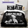 Lana Del Rey Muster Bettwäsche, Steppbett Set Bettbezug Kissenbezug Haus Geburtstag Geschenk(1 Bettbezug + 2 Kissenbezüge, ohne Füllung)