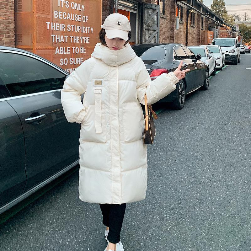 Down Cotton Coat for Women Loose 2025 Winter New Korean Thick Bread Coat Over Knee Preppy Style Coat