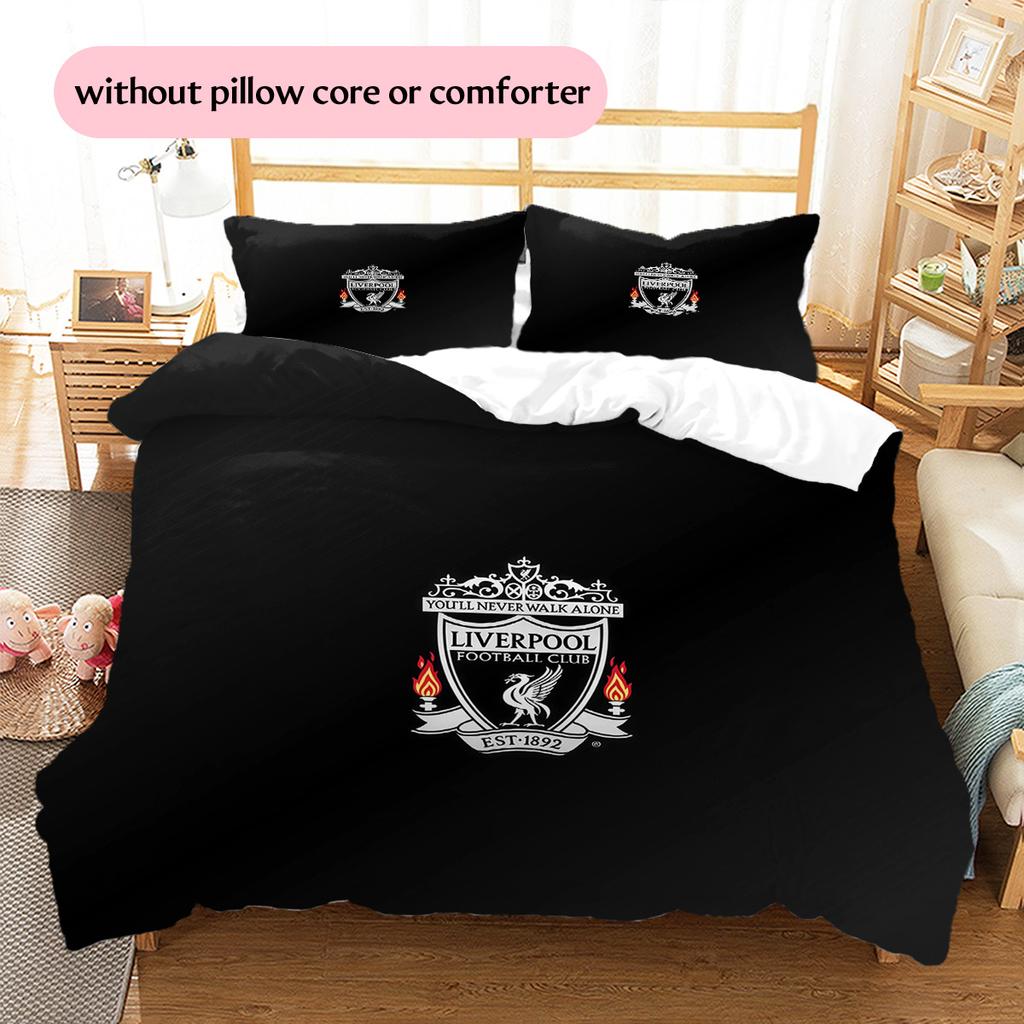 Set Copripiumino Trapuntato con Fantasia Liverpool Football Club Decorazione per la Casa Regalo (1 * copripiumino + 2 * federe senza imbottitura)