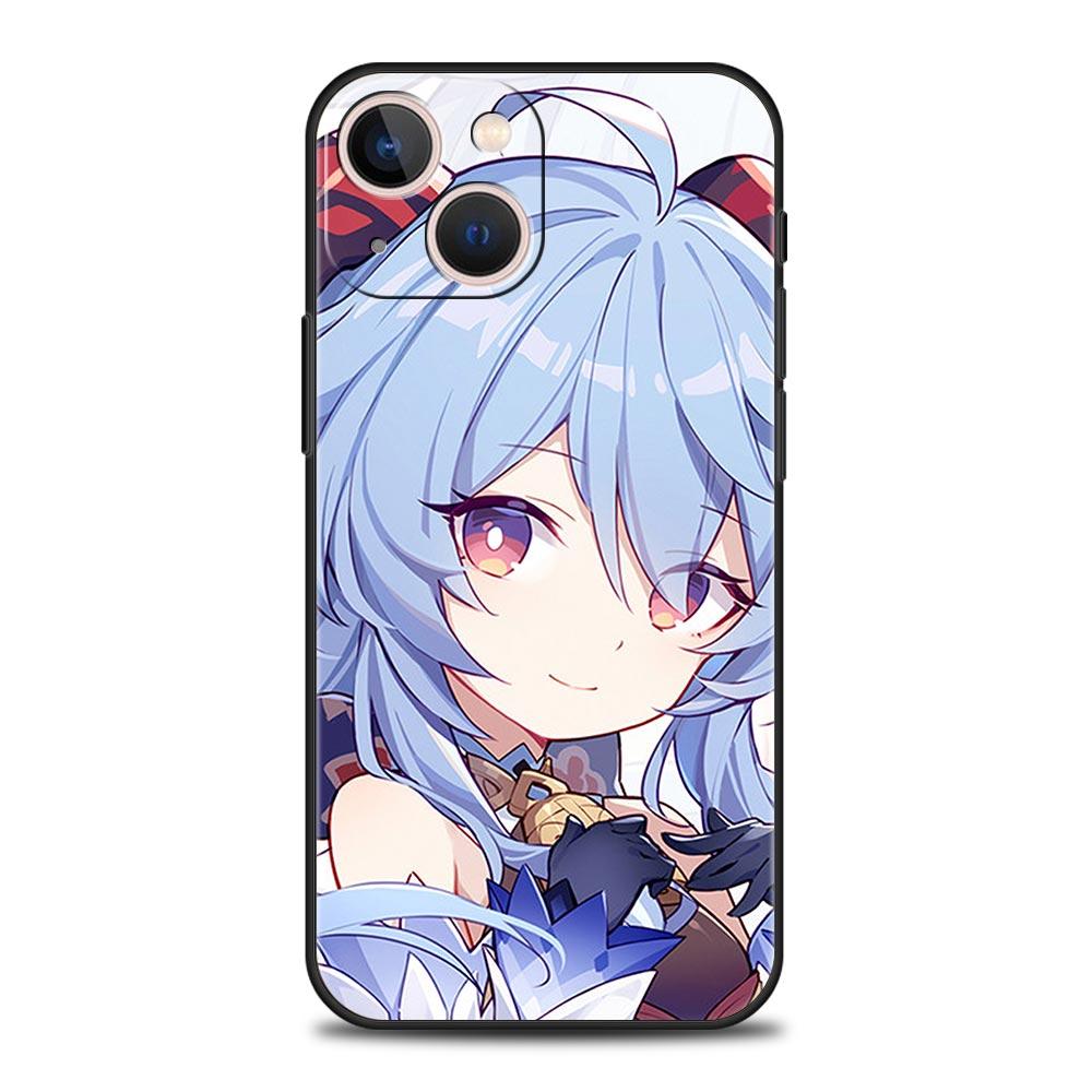 Genshin Impact Game Luxury Phone Case For iPhone 13 15 14 12 11 Pro MAX XR X SE XS 7 8 Plus Silicone Black Protection Cover
