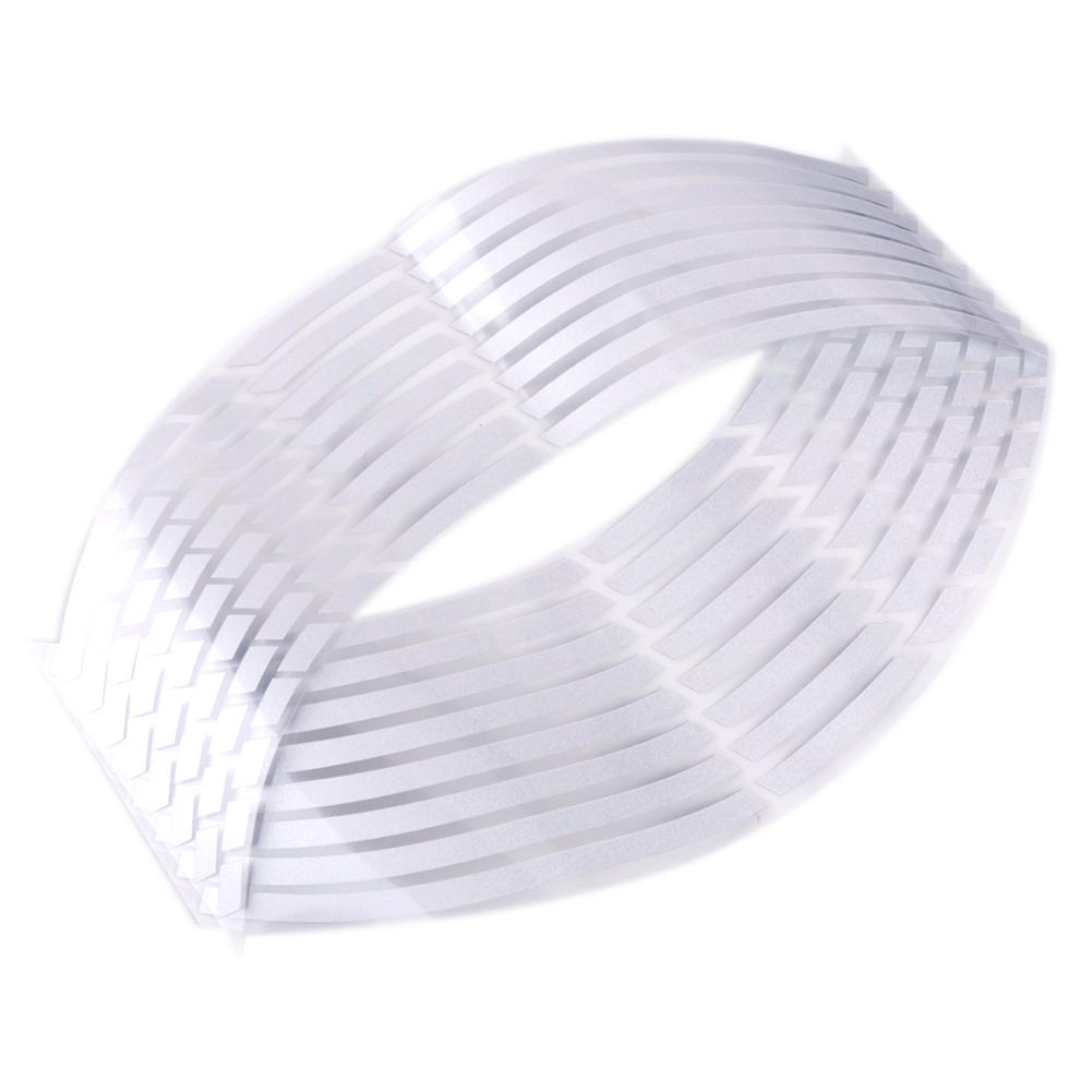 16 stk motorsykkel bilhjul felg 16 reflekterende striper 18" stripe tape klistremerker