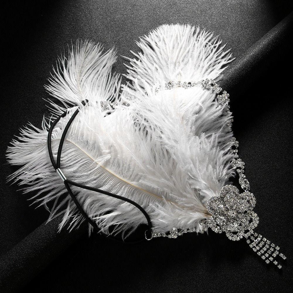 Vintage Feather Headband Sequin Masquerade Hair Band Exquisite 1920s Hair Accessories  Girls