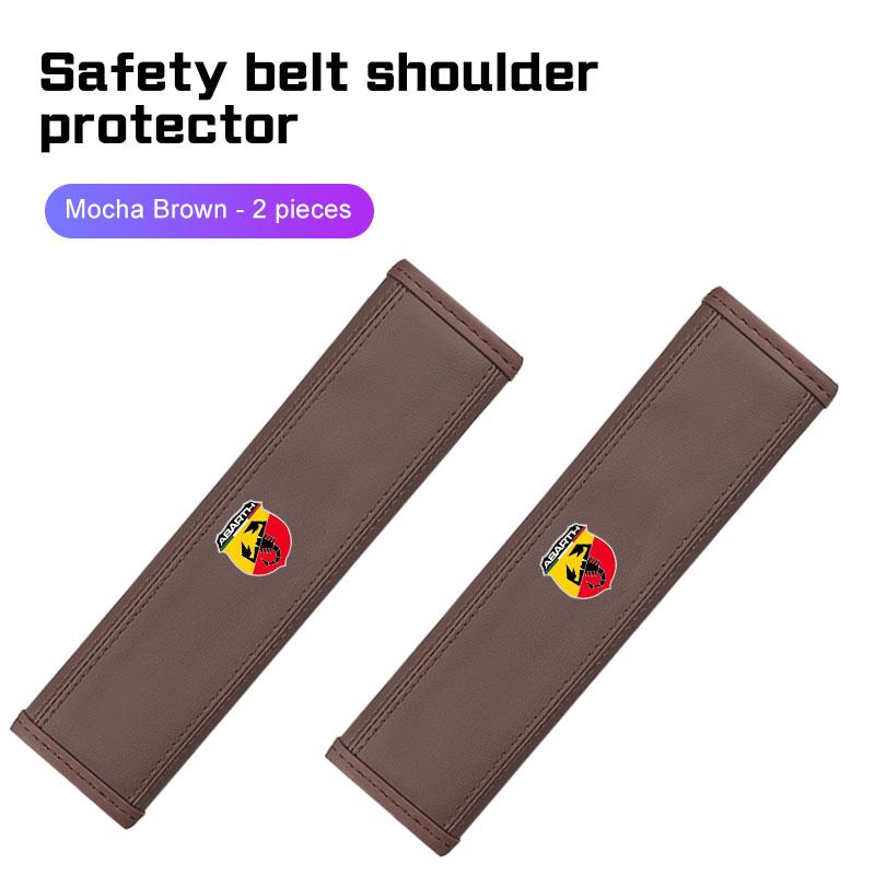 Safety Shoulder Protector For Abarth 500 595 500e 1000 Berlina 2000 Sport Car Accessories 2Pcs Car Seat Belt Shoulder Covers