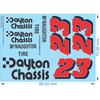 23' Dayton Chassis Midget-Speedcar Decals - 1/24 - Water Decal - Waterslide, '1/24
