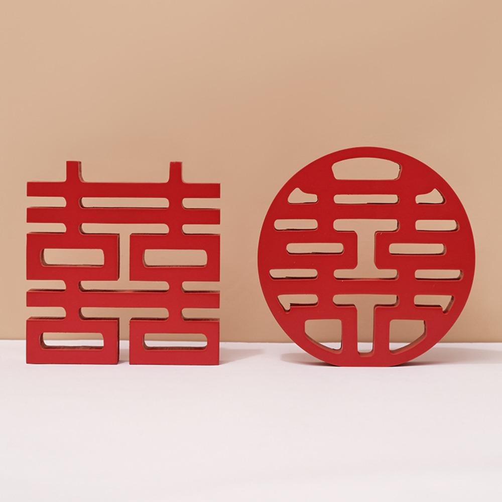 

Счастливое двойное счастье поделки стоящее деревянное свадебное украшение свадебная ваза декор свадебной комнаты