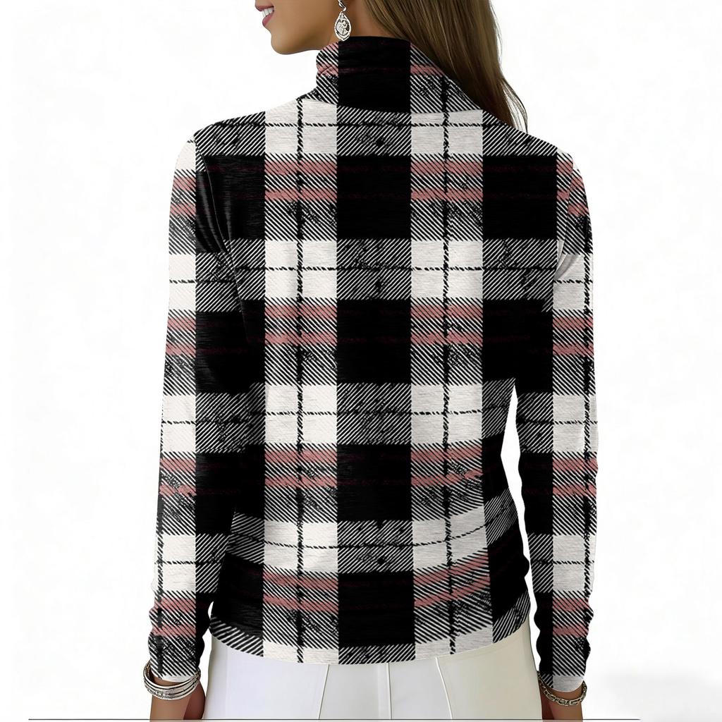 Women's Casual And Fashionable Round Neck Long Sleeved Printed Top Sweater