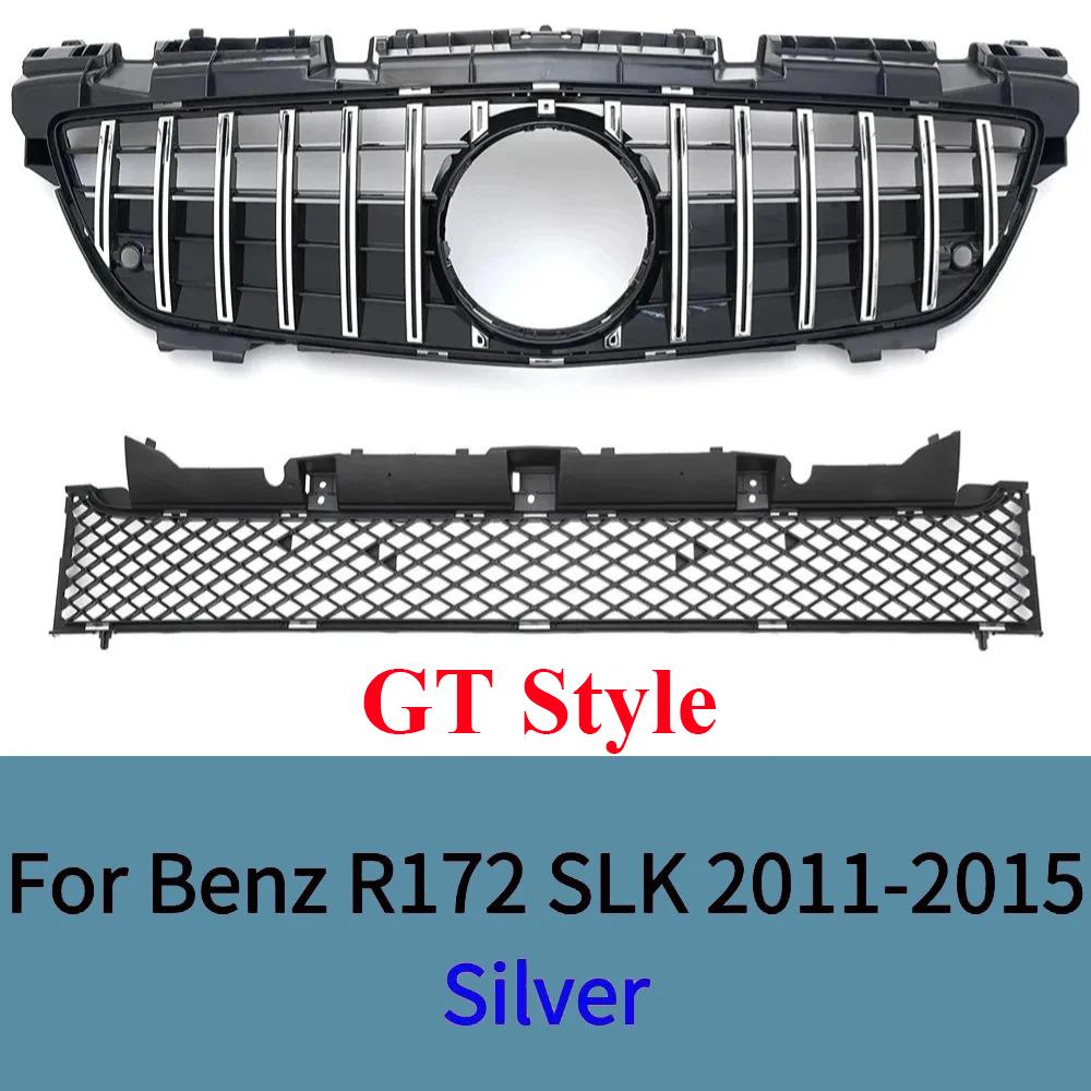 For Mercedes R172 SLK 2011-2015 Front Bumper Grille Mesh Diamond GT Style ABS Plastic Car Styling Tuning Accessories