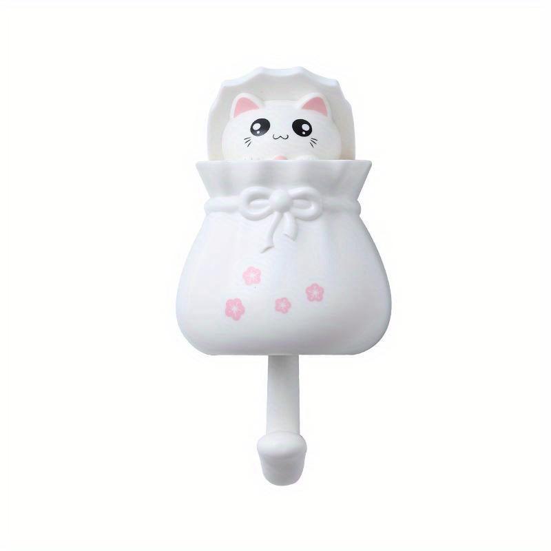 Creative Lucky Bag Cat Hook Non Punching Key Adhesive Decorative Hook Dynamic Decorative Hook for Clothes and Hats Wall Hooks