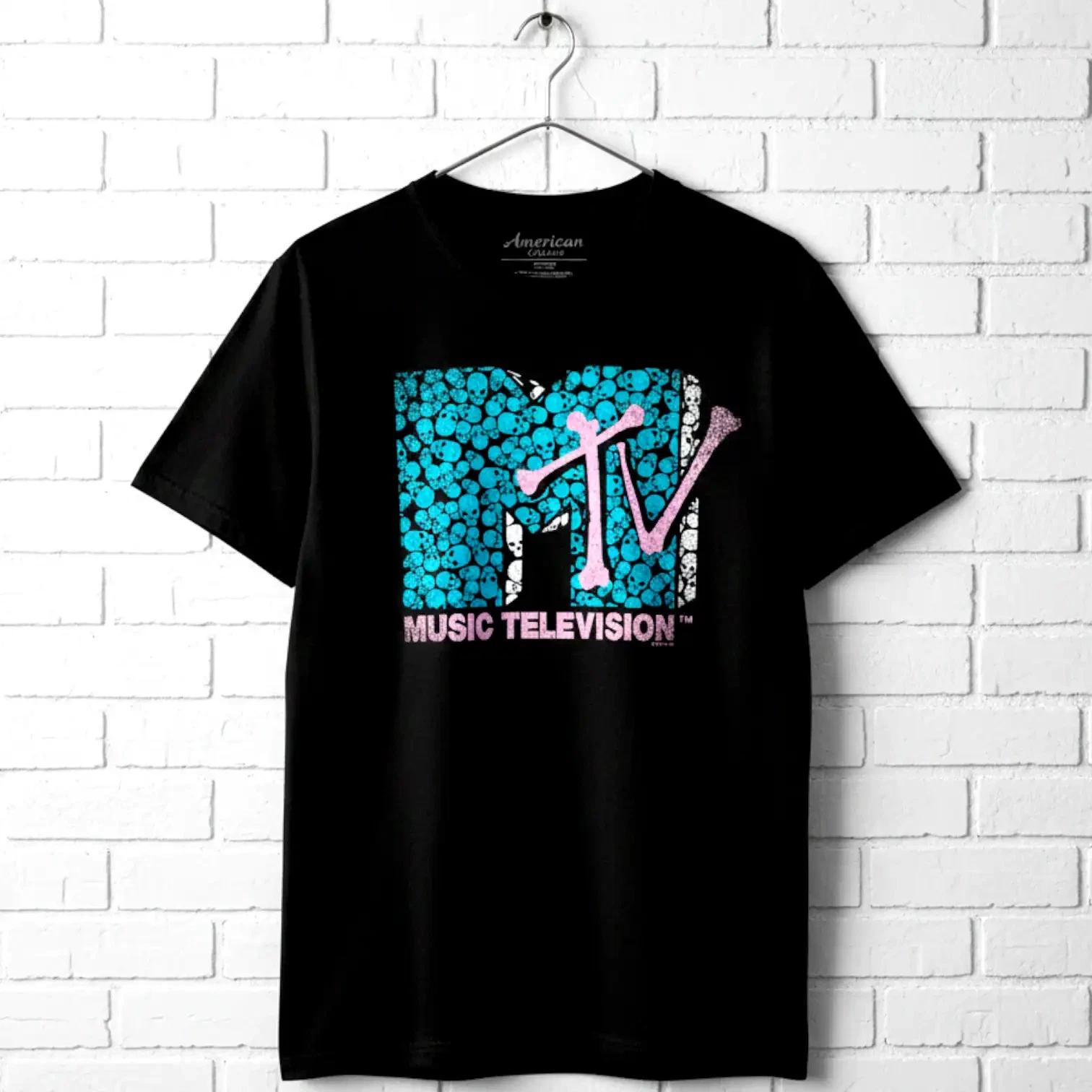 MTV Skull & Bones Logo Men s T Shirt Pirate Television Music S
