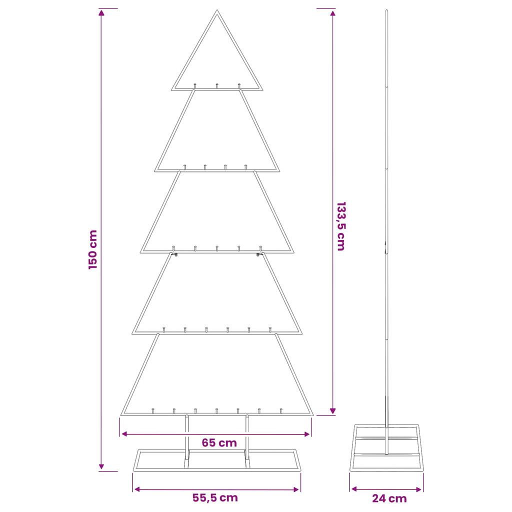 Metal Christmas Tree with Stand KUOPIO 150 cm Steel Gold