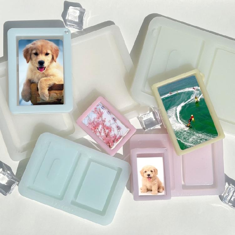 Geometry Mirror Quicksand Photo Frame Epoxy Mold for DIY Craft Decorative Mould