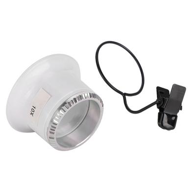 10X Magnification Clip On Watch Magnifying Glasses Smooth Surface Rounded Edges Watch Repair Magnifier White Jewelry Tool