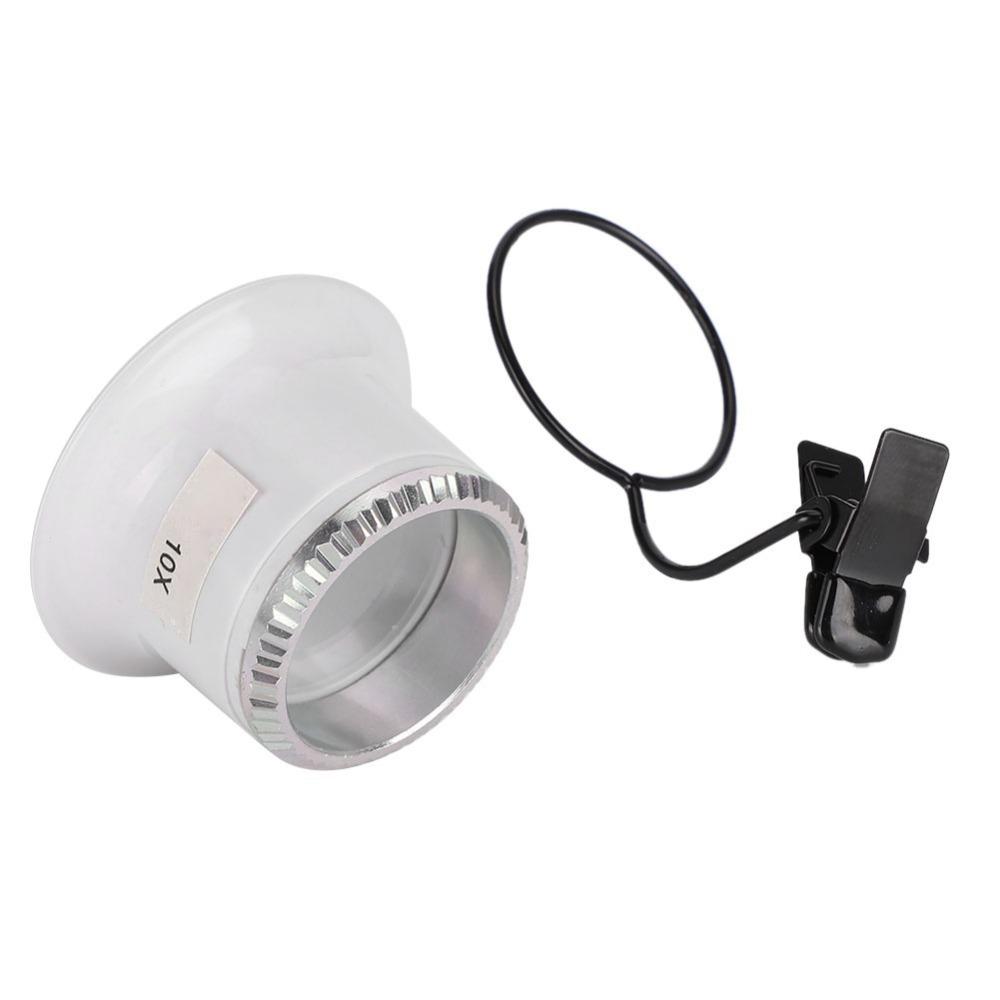 10X Magnification Clip on Watch Magnifying Glasses Smooth Surface Rounded Edges Watch Repair Magnifier White Jewelry Tool
