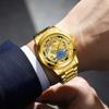 Men's Watches Original Quartz Watches For Men Skeleton Dial Waterproof Luminous Date Watches Luxury Men Stainless Steel Wristwatch