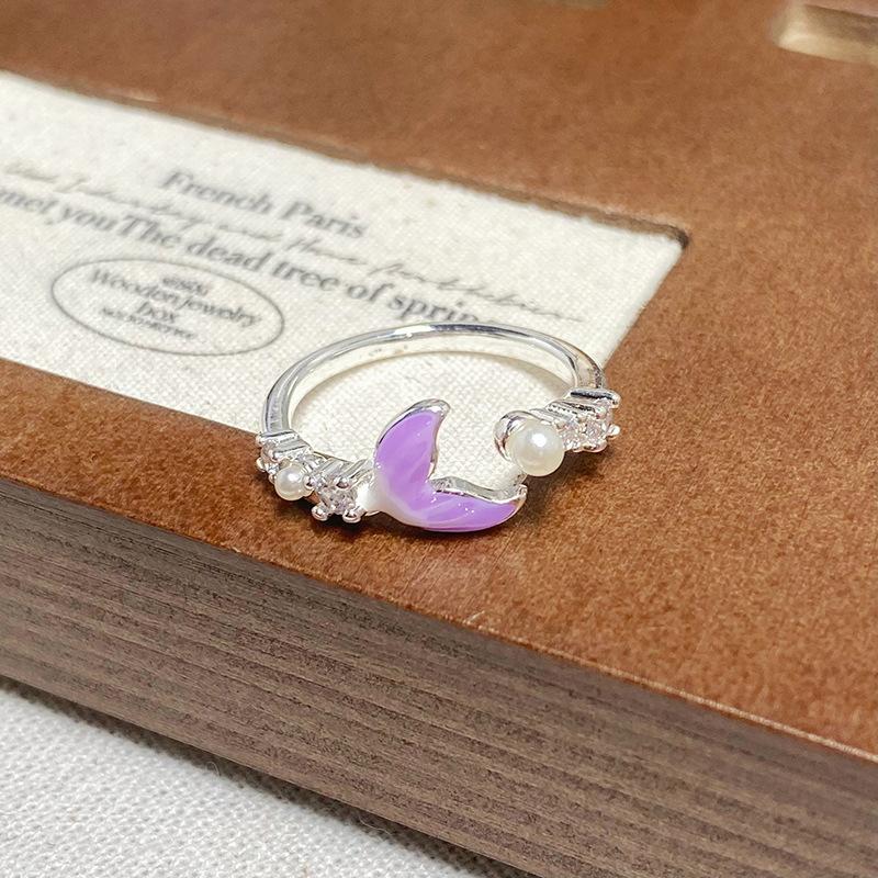 [Qixi Festival Romance] Purple Enamel Dripping Oil Zir*****Pening Ring Butterfly Personality Sweet Dream Niche Ring