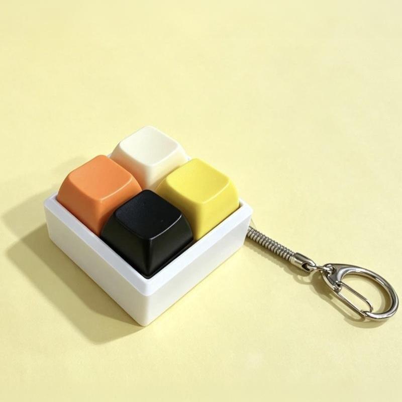 Mini 4 Keys Mechanical Keyboard Fidget Keychain Satisfying Click Sound Unique Gift for Keyboard Enthusiasts Friends
